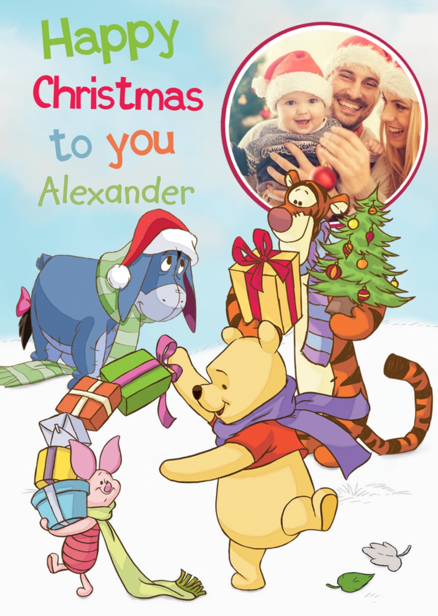 Disney Winnie The Pooh And Friends Photo Upload Christmas Card Ecard