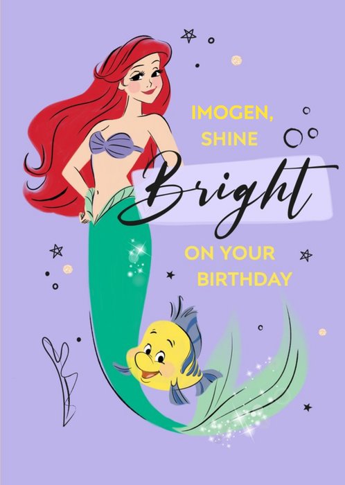 Disney Princess Ariel Shine Bright Birthday Card