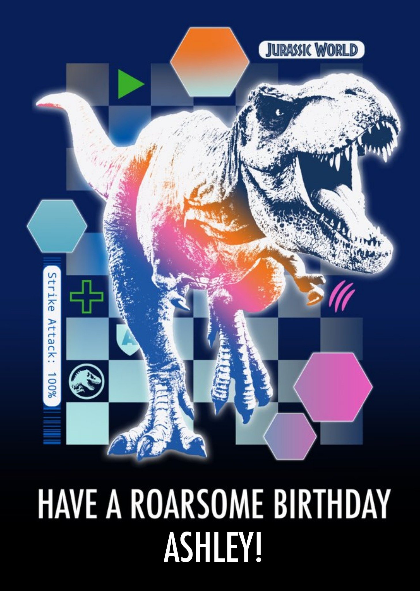 Jurassic Park Jurassic World T-Rex Have A Roarsome Birthday Card Ecard