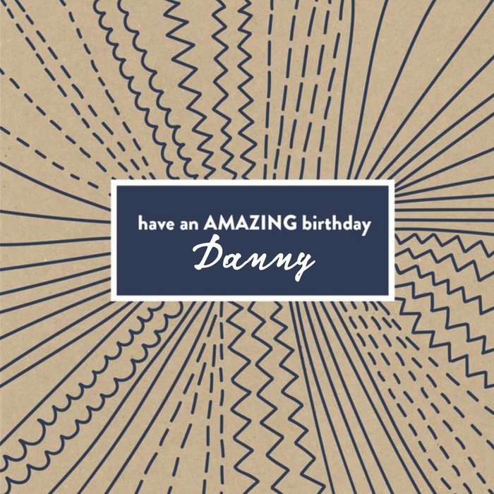 Zig Zag Amazing Birthday Personalised Card