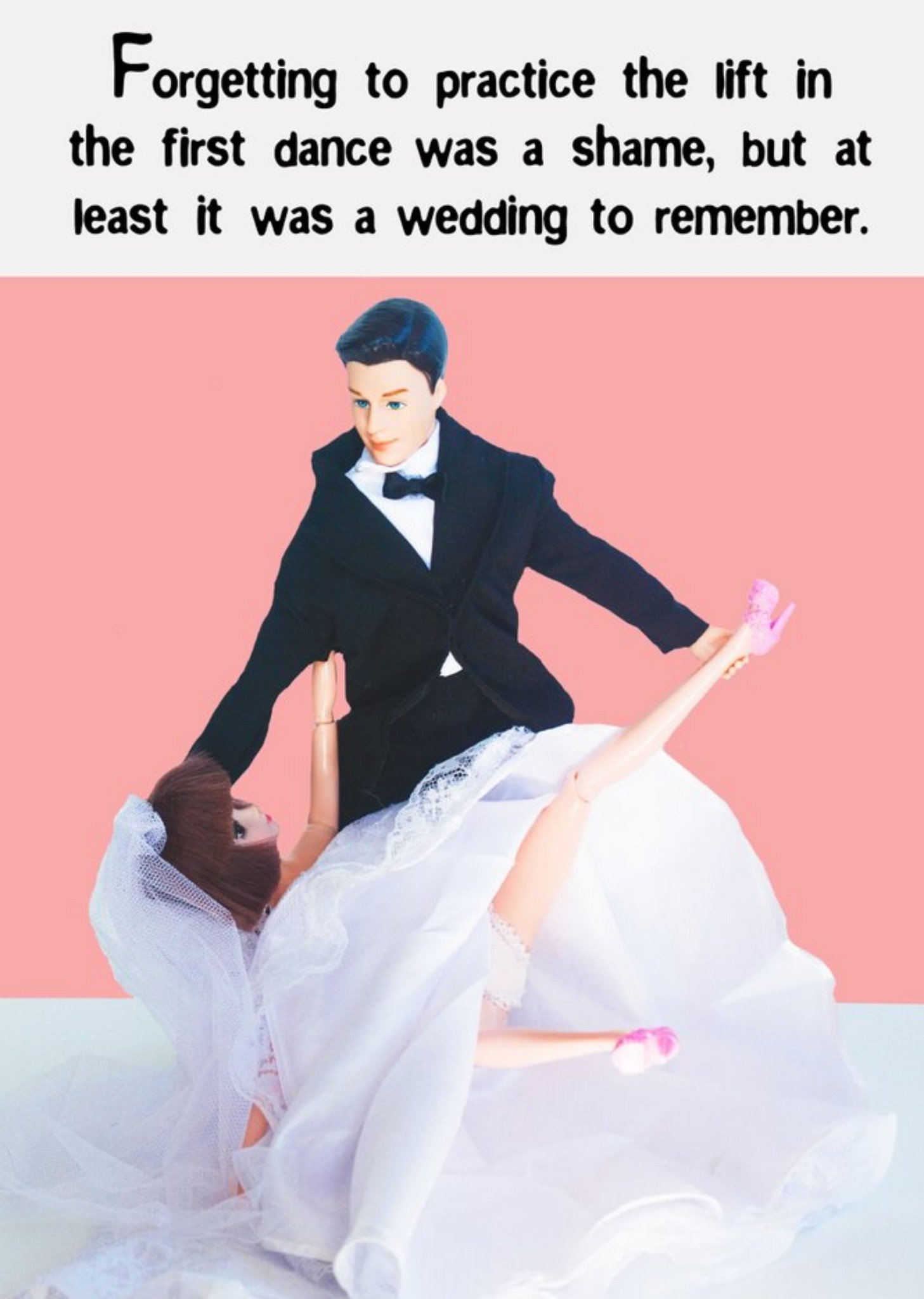 Go La La Photo Humour Male And Female Dolls Wedding Dance Fail Card