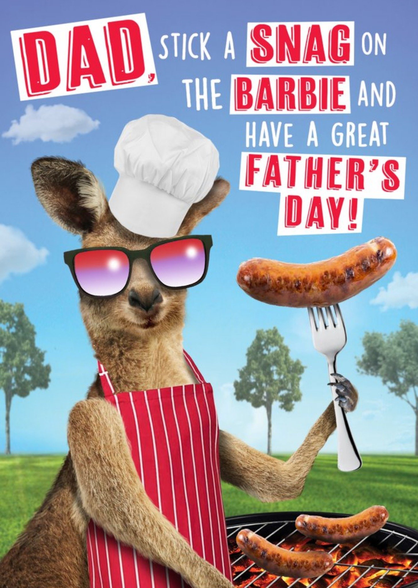 Moonpig Stick A Snag On The Barbie Funny Father's Day Card Ecard