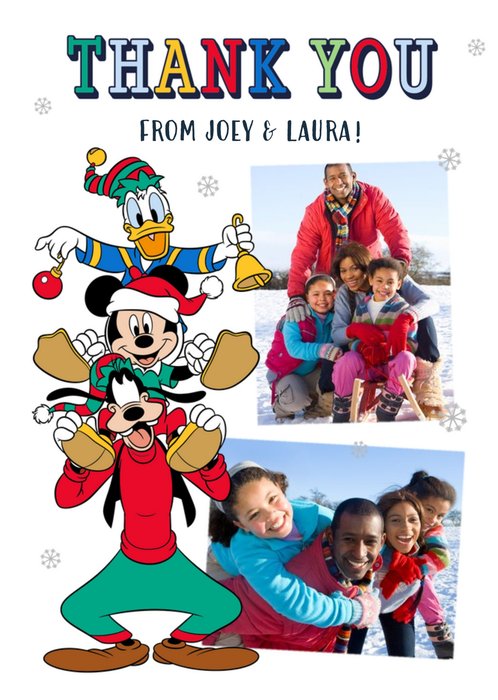 Disney Mickey Mouse From The Kids Christmas Thank You Photo Upload Card