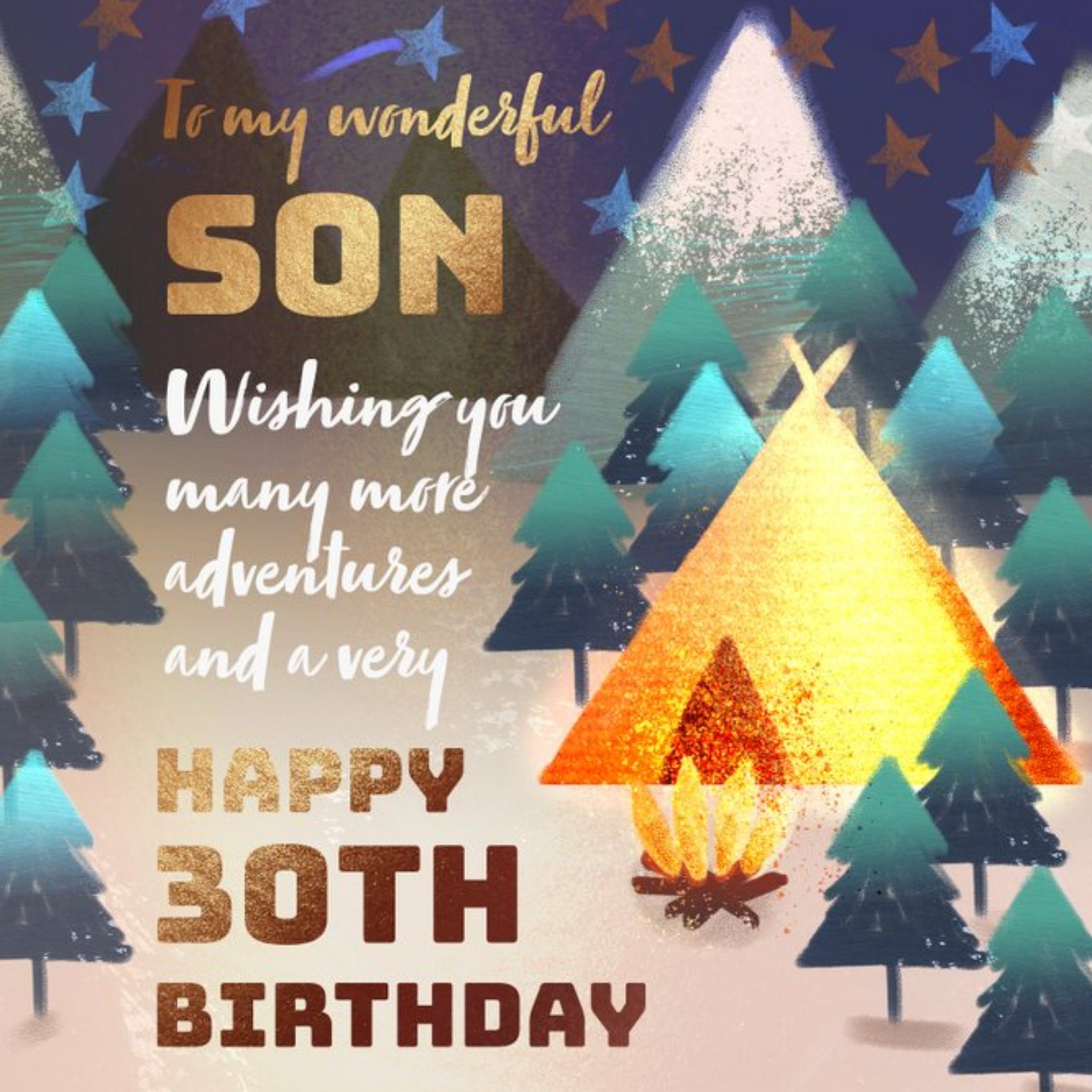 Moonpig To My Wonderful Son Happy 30th Birthday Card, Large