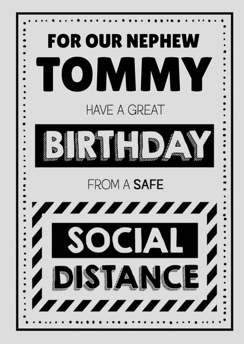 Jam and Toast Nephew Safe Social Distancing Birthday Card