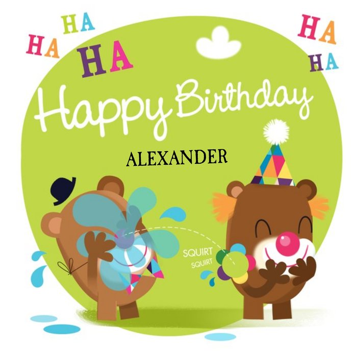 Cartoon Giggles Personalised Kids Birthday Card