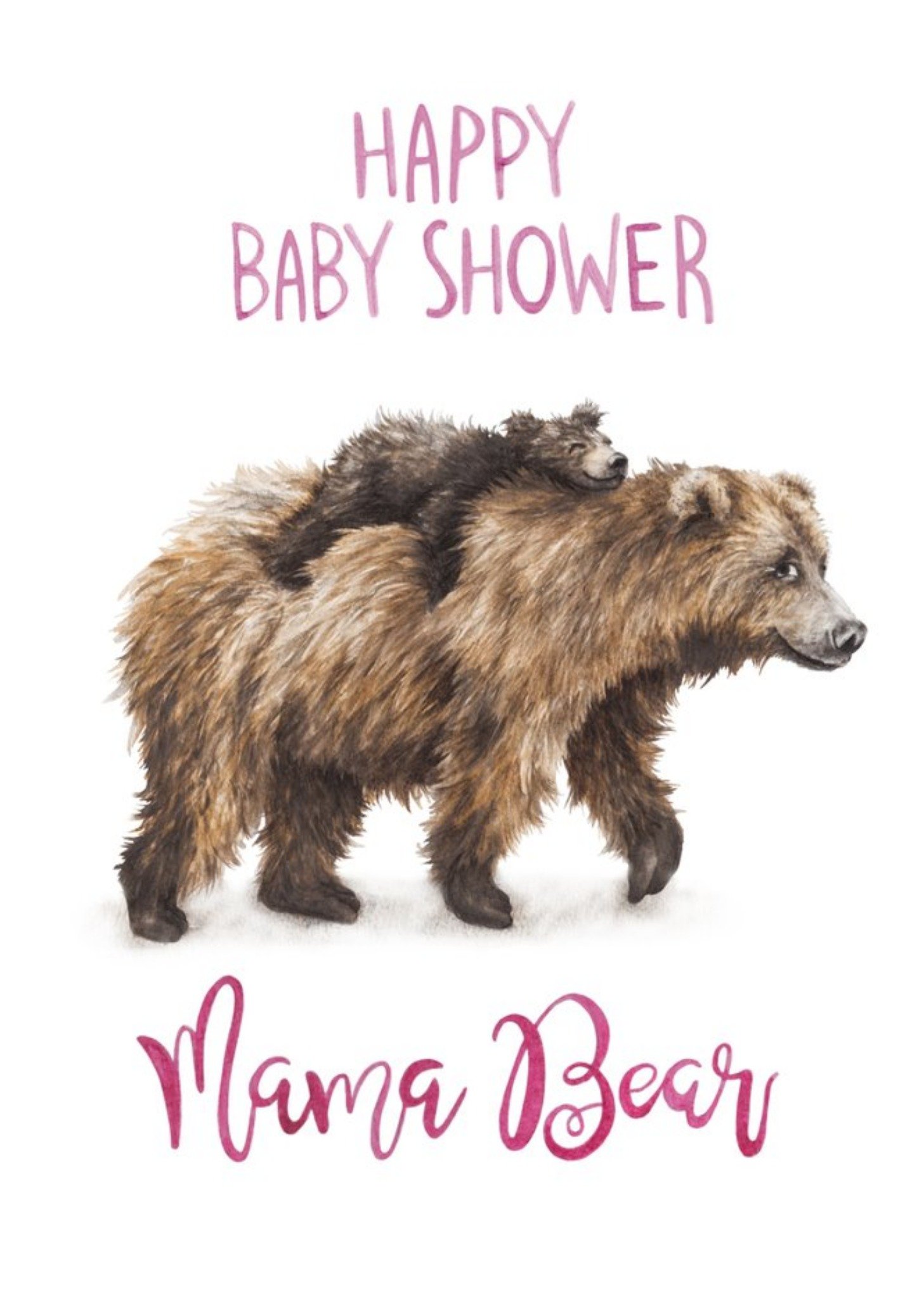 Moonpig Citrus Bunn Cute Baby Mum Bears Baby Shower Card, Large
