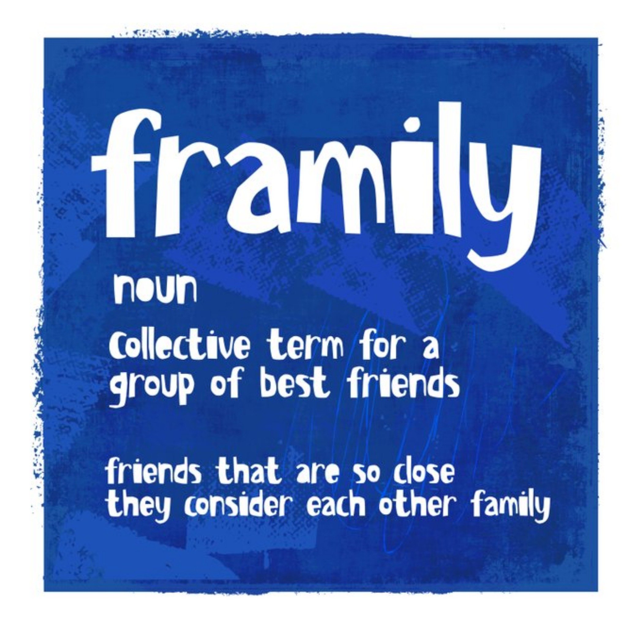 Paul Delaney Abstract Illustrated Friends Framily Family Cute Card, Square