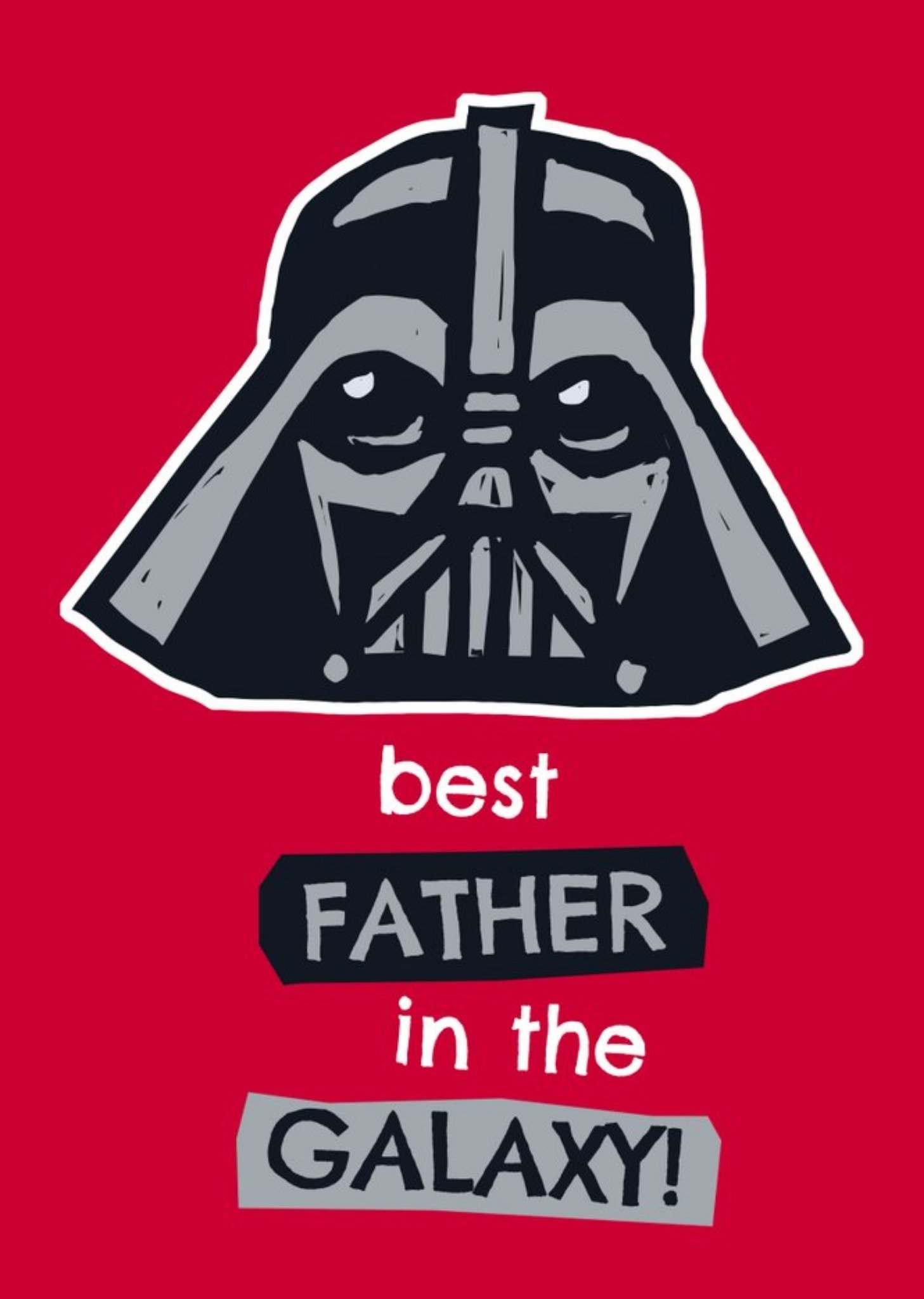Illustrated Darth Vader Star Wars Best Father In The Galaxy Card, Large