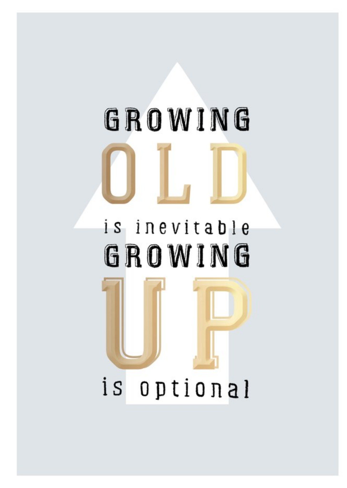 Moonpig Growing Old Is Inevitable Typorgraphic Funny Birthday Card, Large