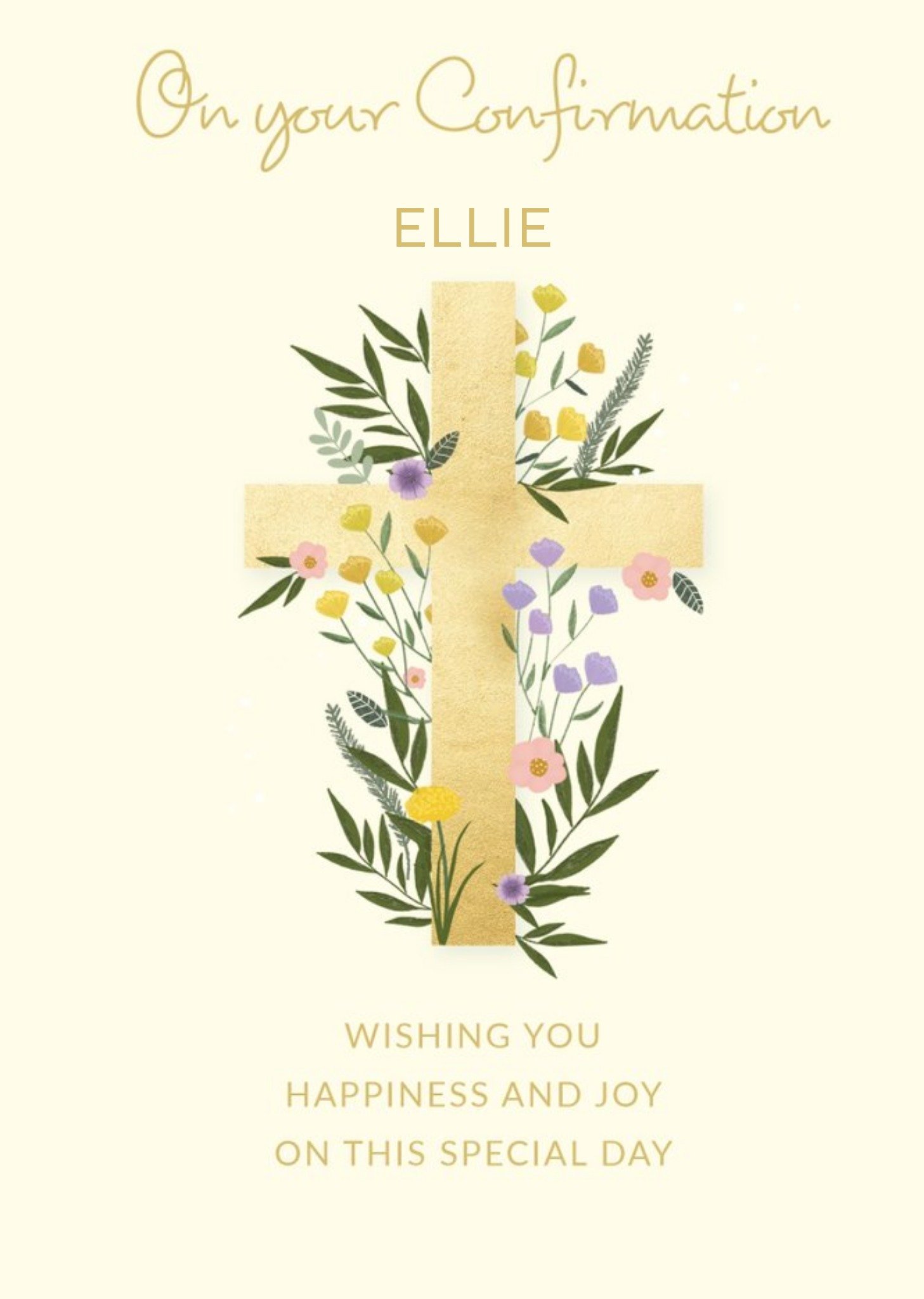 Paperlink Holy Cross Floral Confirmation Card Ecard