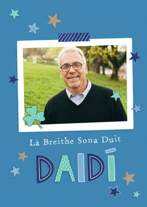 Lá Breithe Sona Duit Dadí Gaelic Dad Photo Uplaod Birthday Card