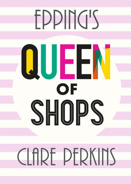 Personalised Queen Of Shops Card