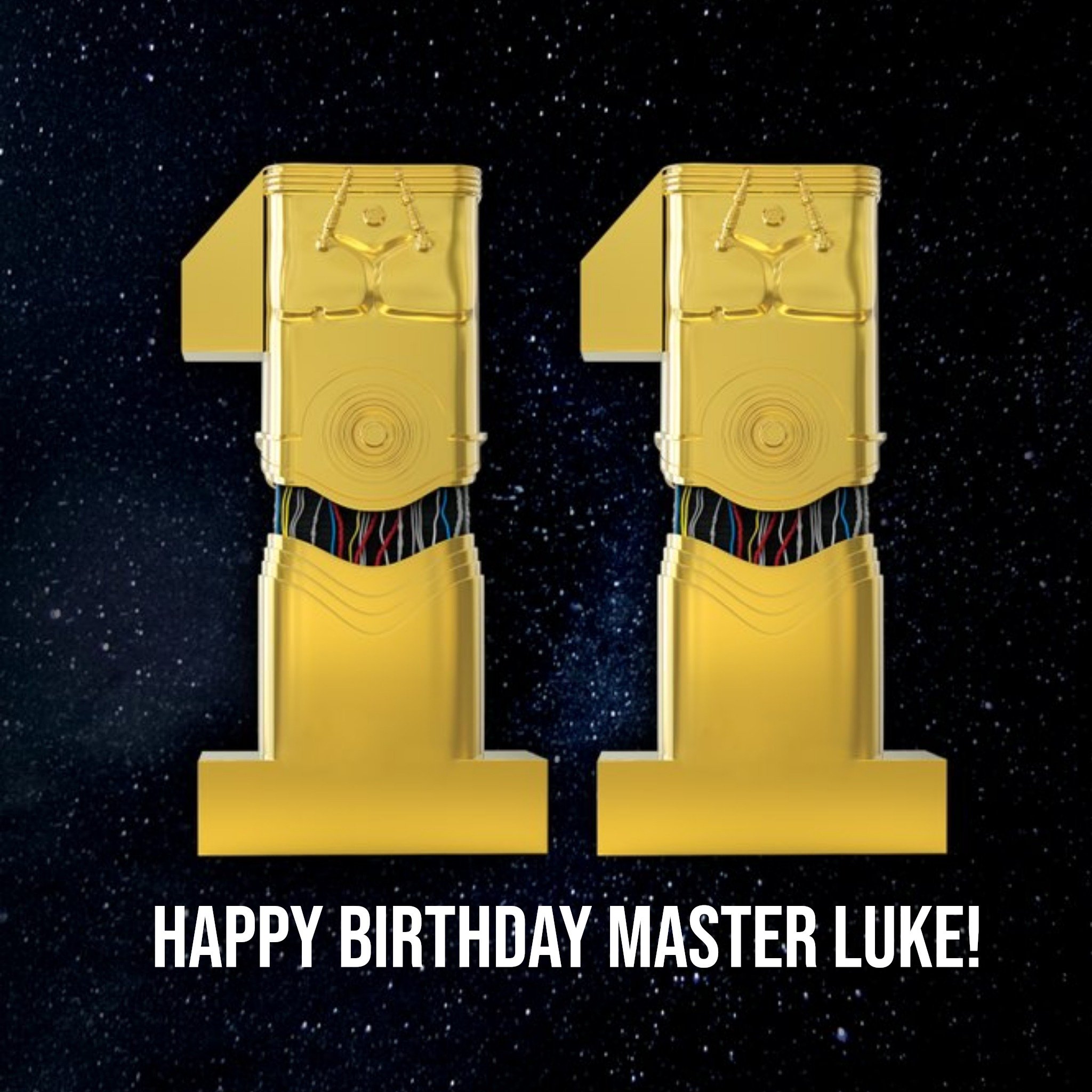 Disney Star Wars 11 Today Birthday Card, Square