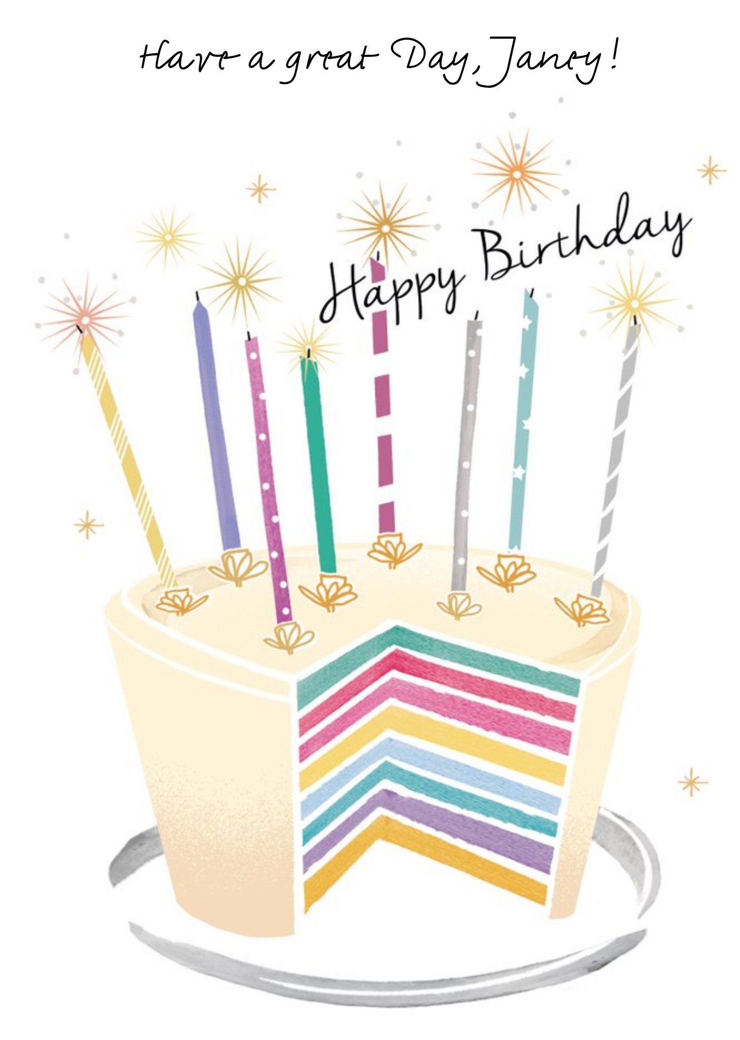 Moonpig Birthday Card - Birthday Cake Card, Large