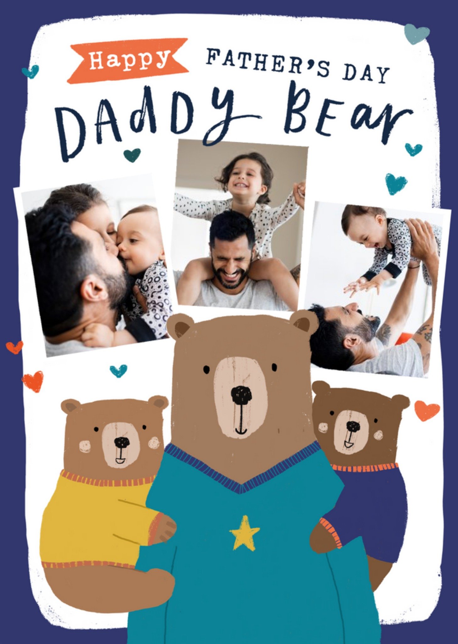 Happy Father's Day Daddy Bear Photo Upload Card Ecard