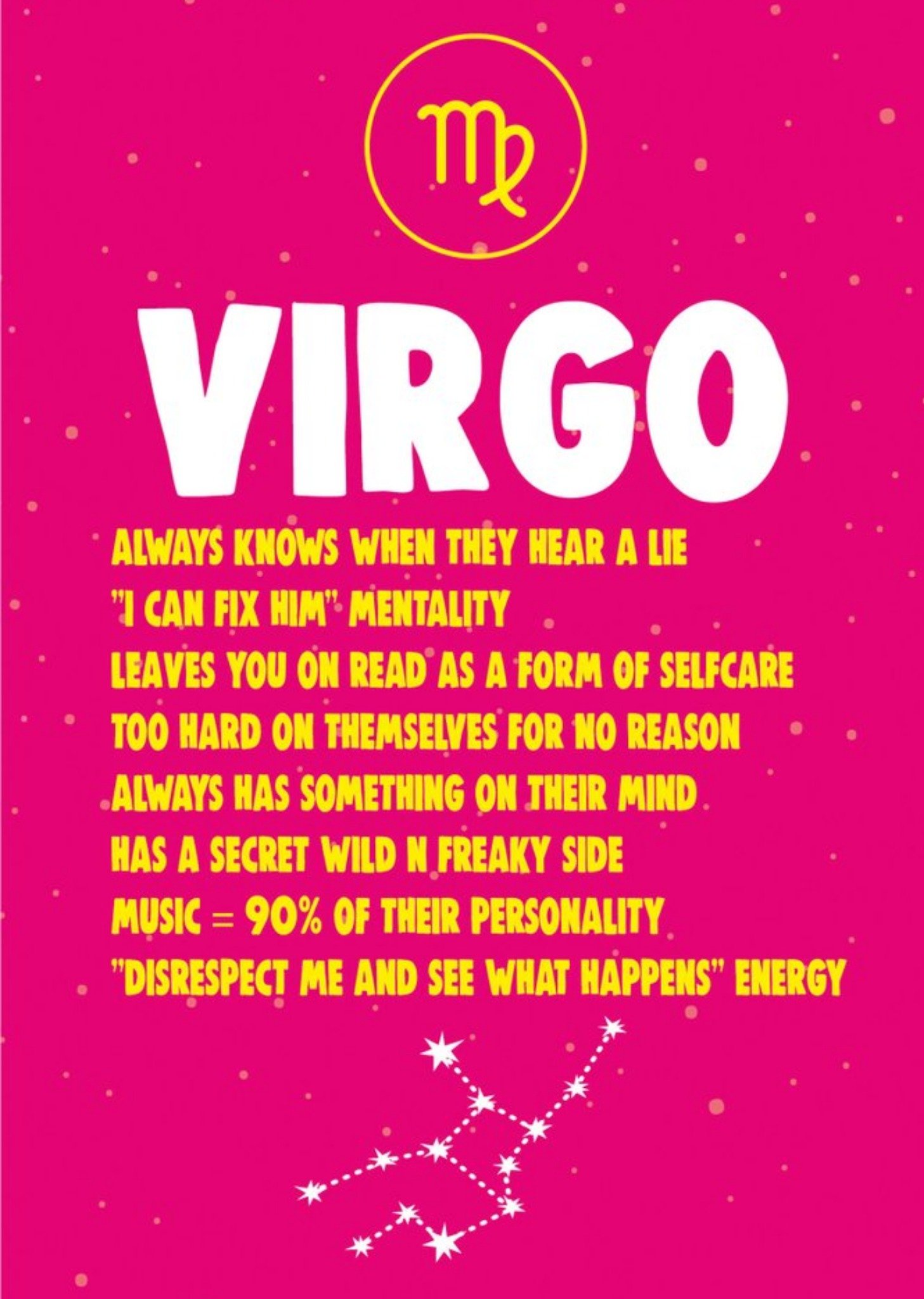 Moonpig Cheeky Chops Virgo Star Sign Birthday Card Ecard