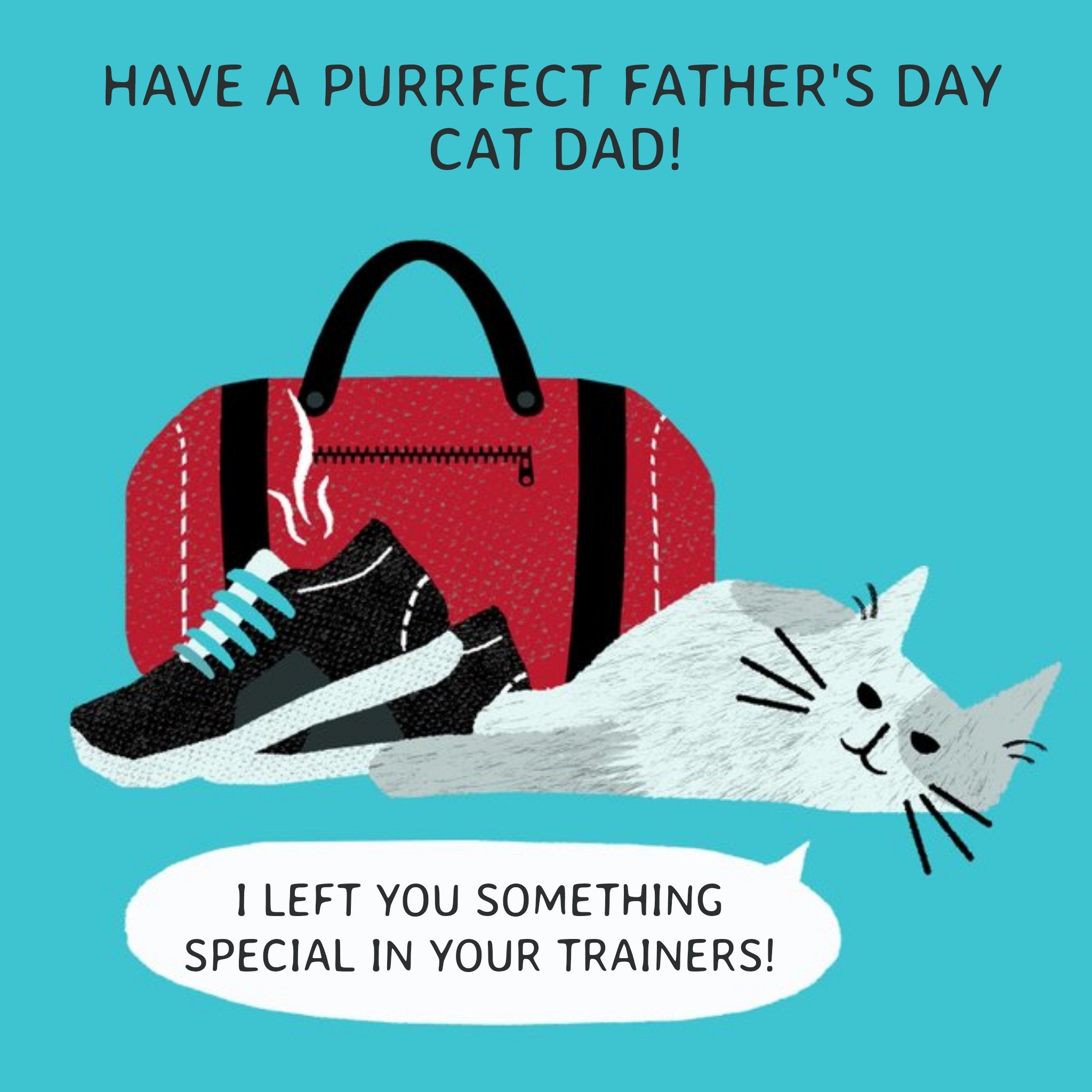 I Left Something In Your Trainers Happy Father's Day From The Cat Card, Square