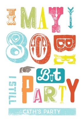Personalised Letterpress 80Th Birthday Party Invitation