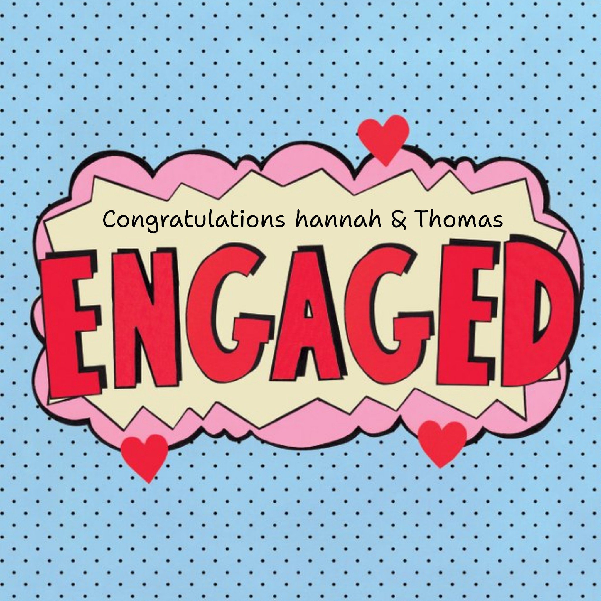 James Ellis Engagement Vintage Personalised Text Card, Square