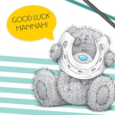 Me To You Tatty Teddy Striped Personalised Good Luck Card