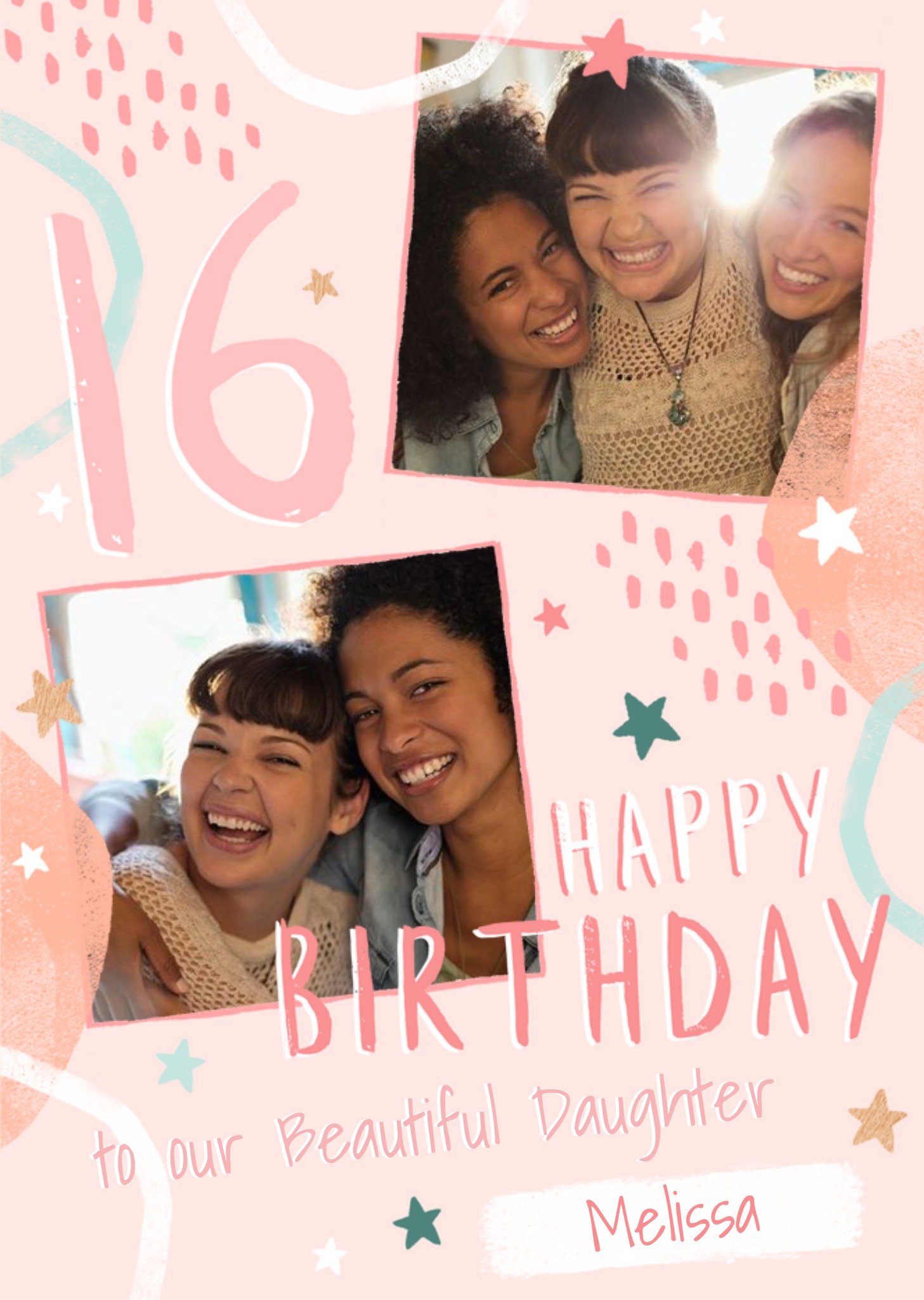 Moonpig 16th Birthday Friend Photo Upload Card To Our Beautiful Daughter Ecard