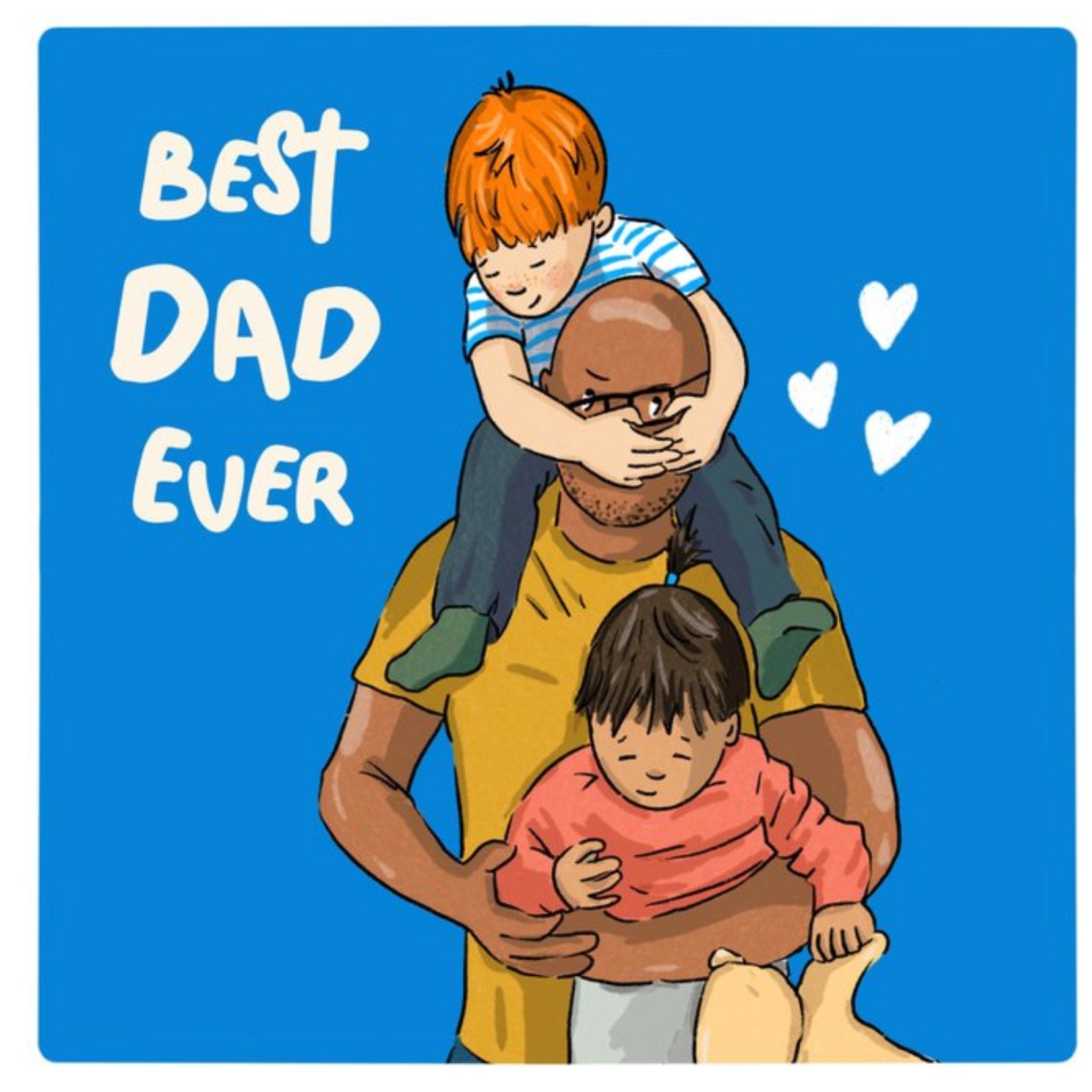 Moonpig Best Dad Ever Illustrated Card, Square