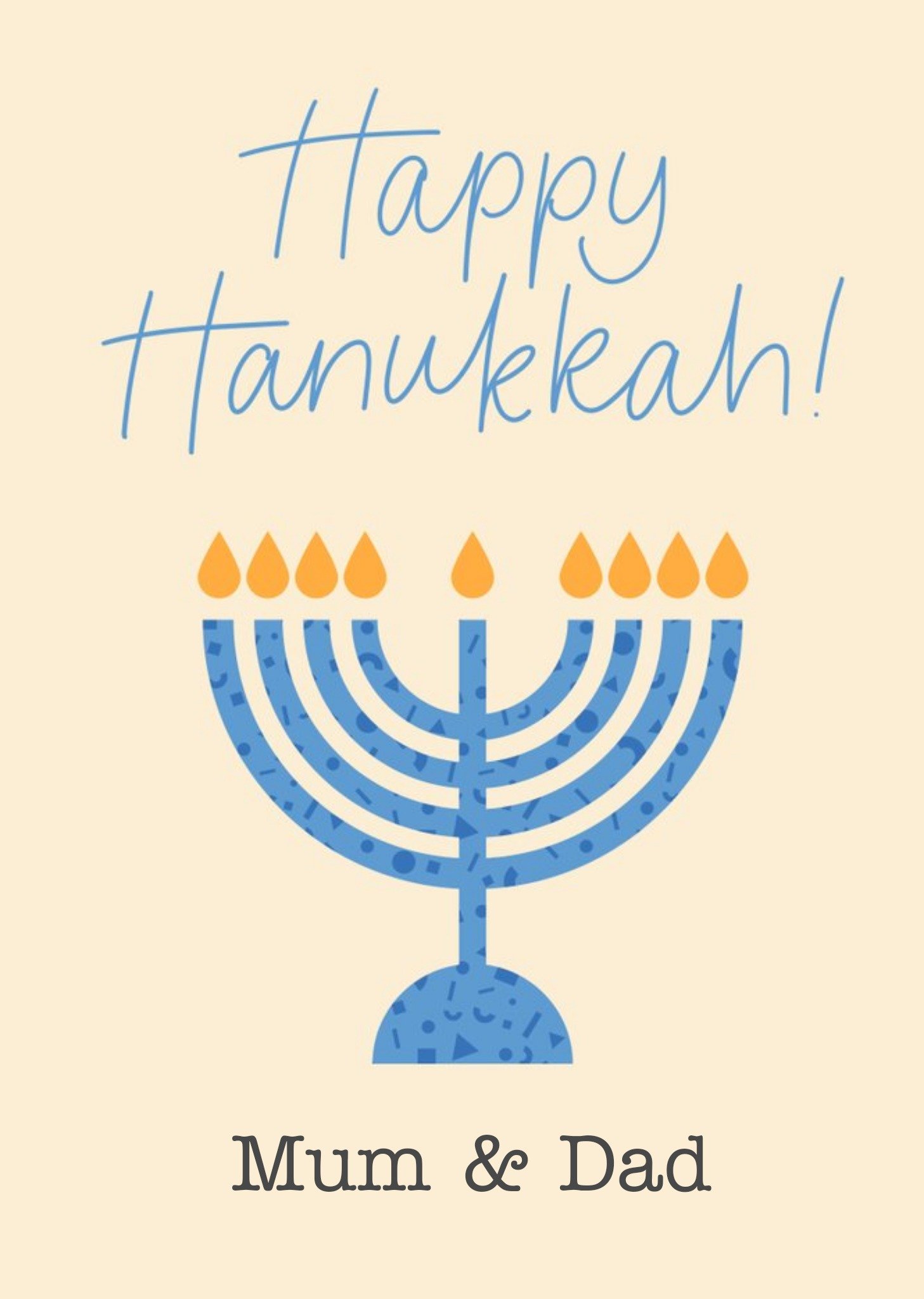 Modern Menorah Happy Hanukkah Card Ecard