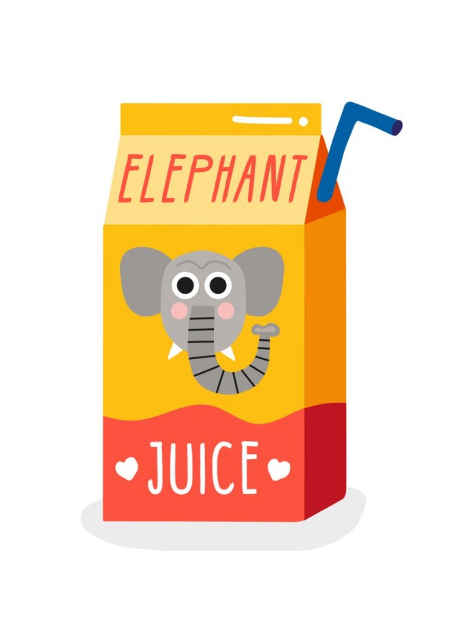Moonpig Illustration Of A Carton Of Elephant Juice Funny Pun Card, Large