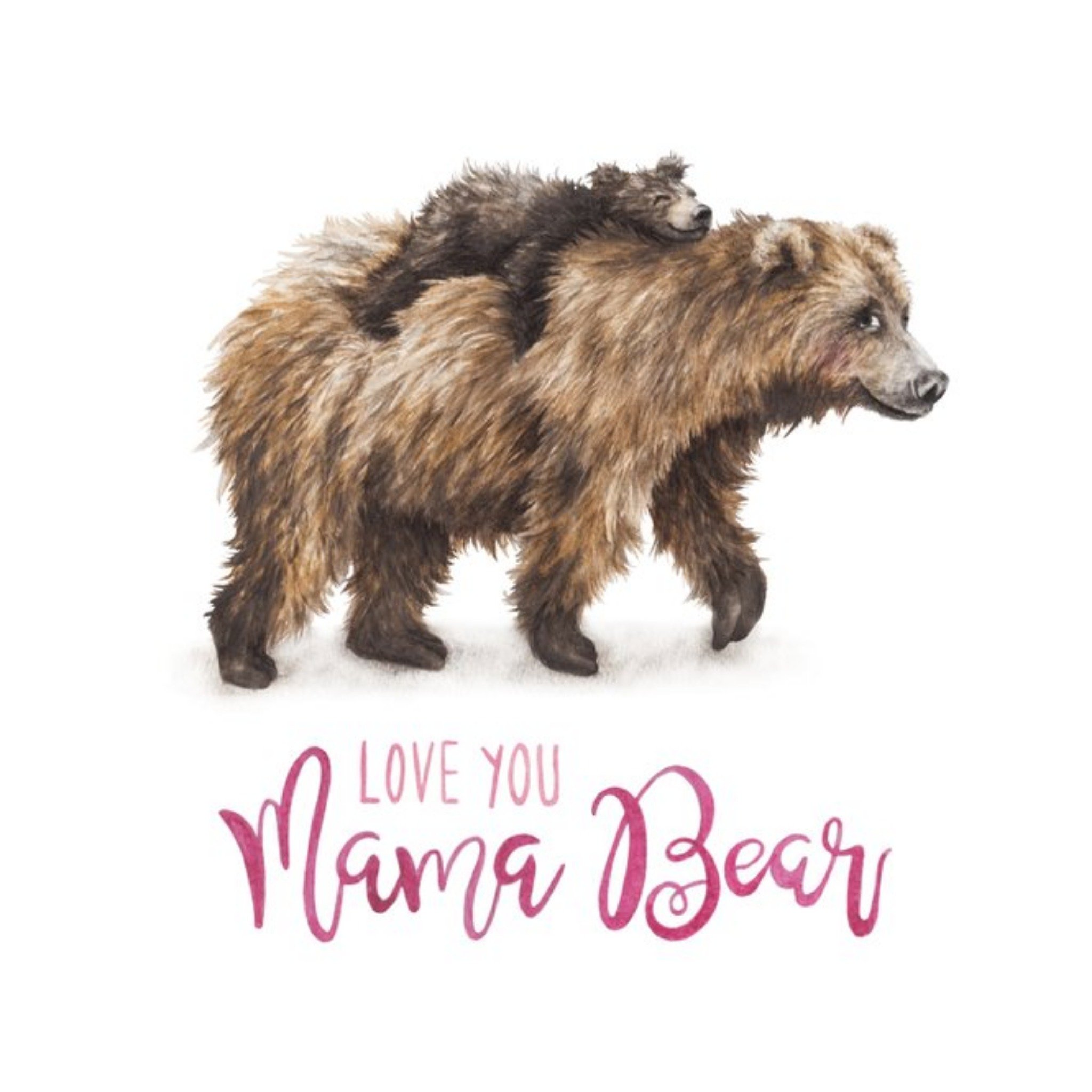 Bear Love You Mama Bear Card, Square