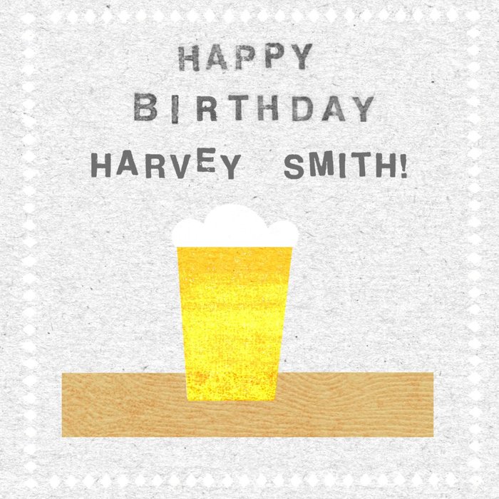 A Pint Personalised Happy Birthday Card