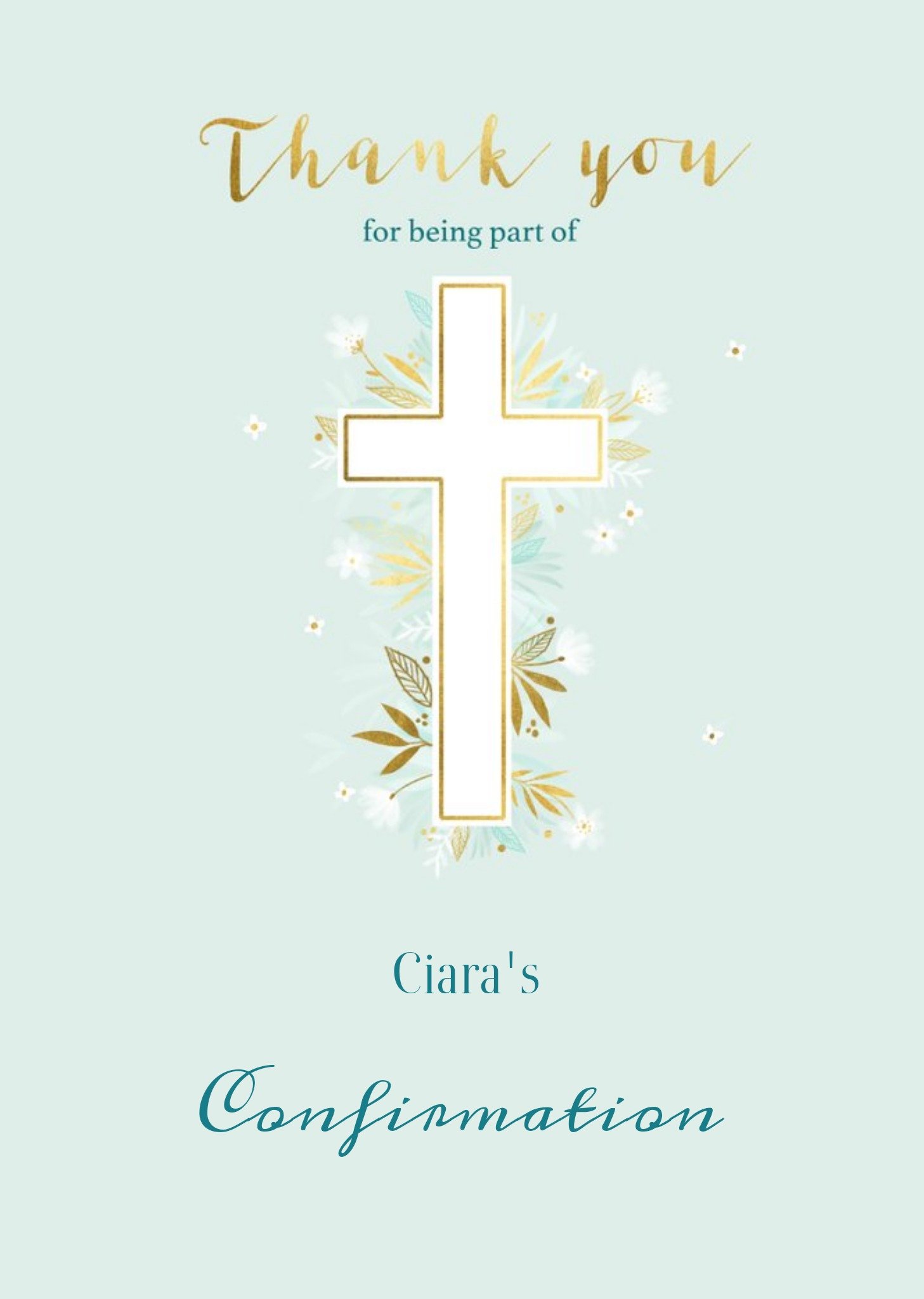 Colette Barker Cross Floral Confirmation Ecard