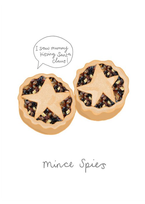 Mince Spies Funny Illustration Christmas Card