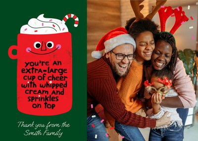 Extra Cup Of Cheer Photo Upload Christmas Card