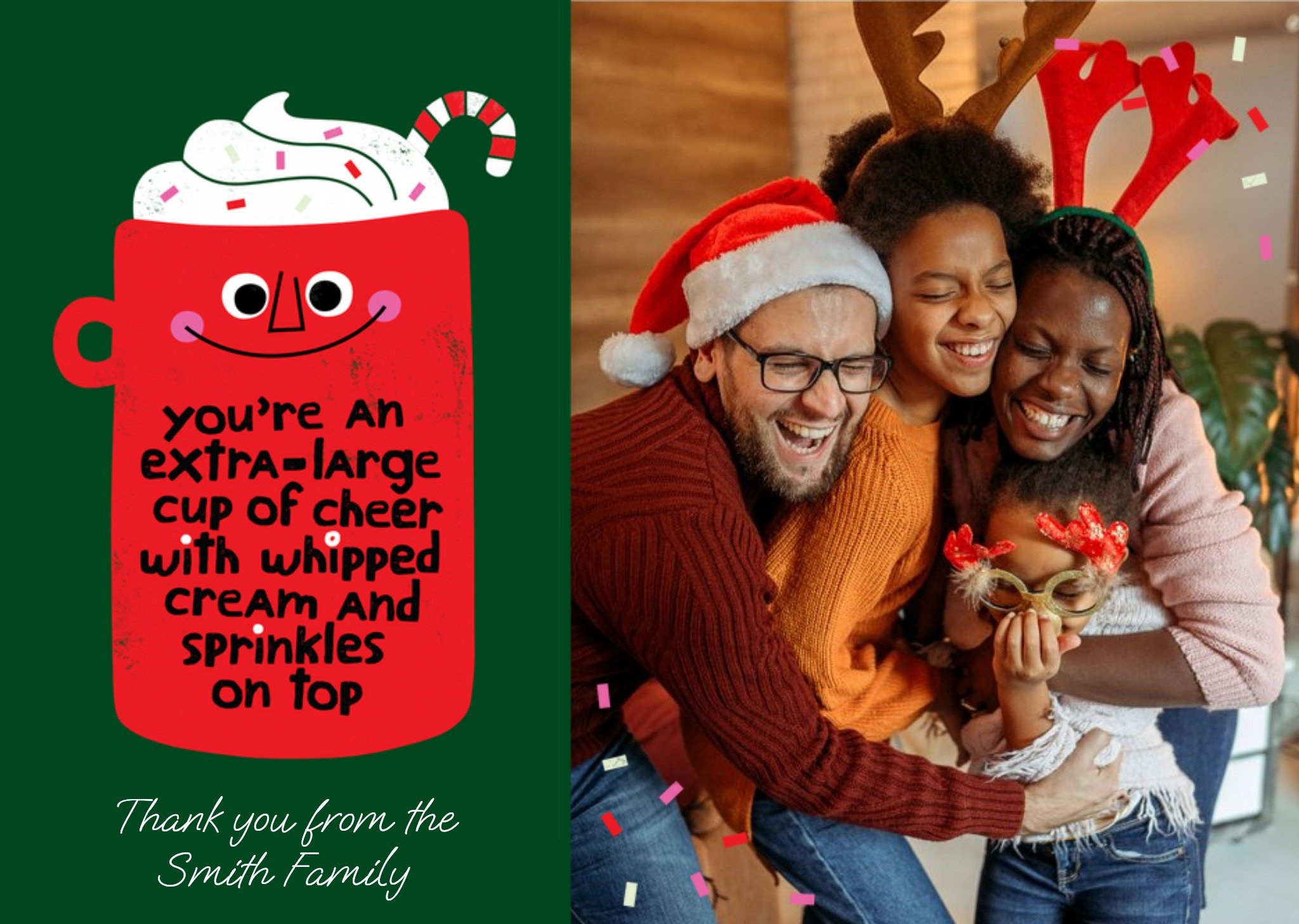 Extra Cup Of Cheer Photo Upload Christmas Card Ecard