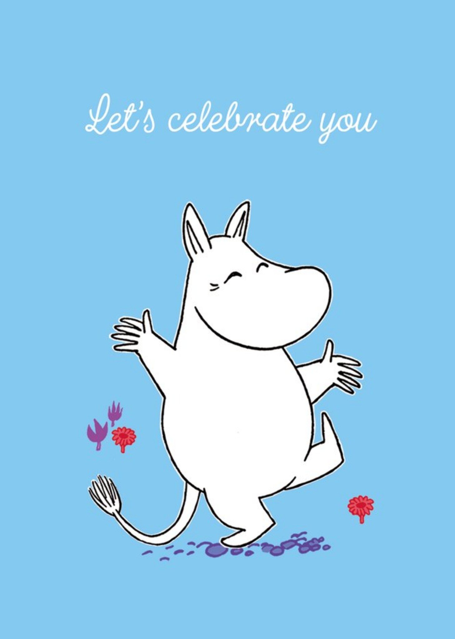 Moonpig Cute Moomin Let's Celebrate You Birthday Card Ecard