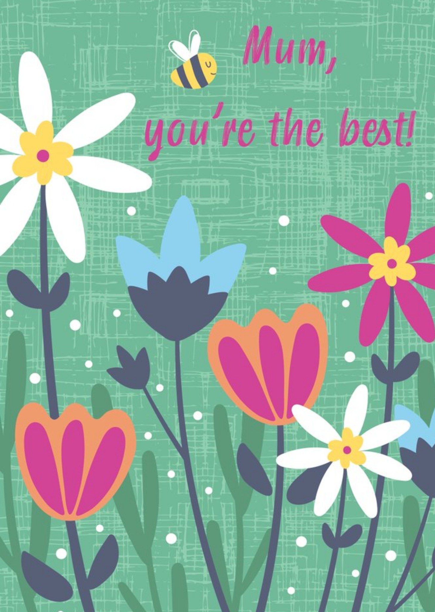 Dinky Rouge Floral Illustration Mum You Are The Best Card Ecard