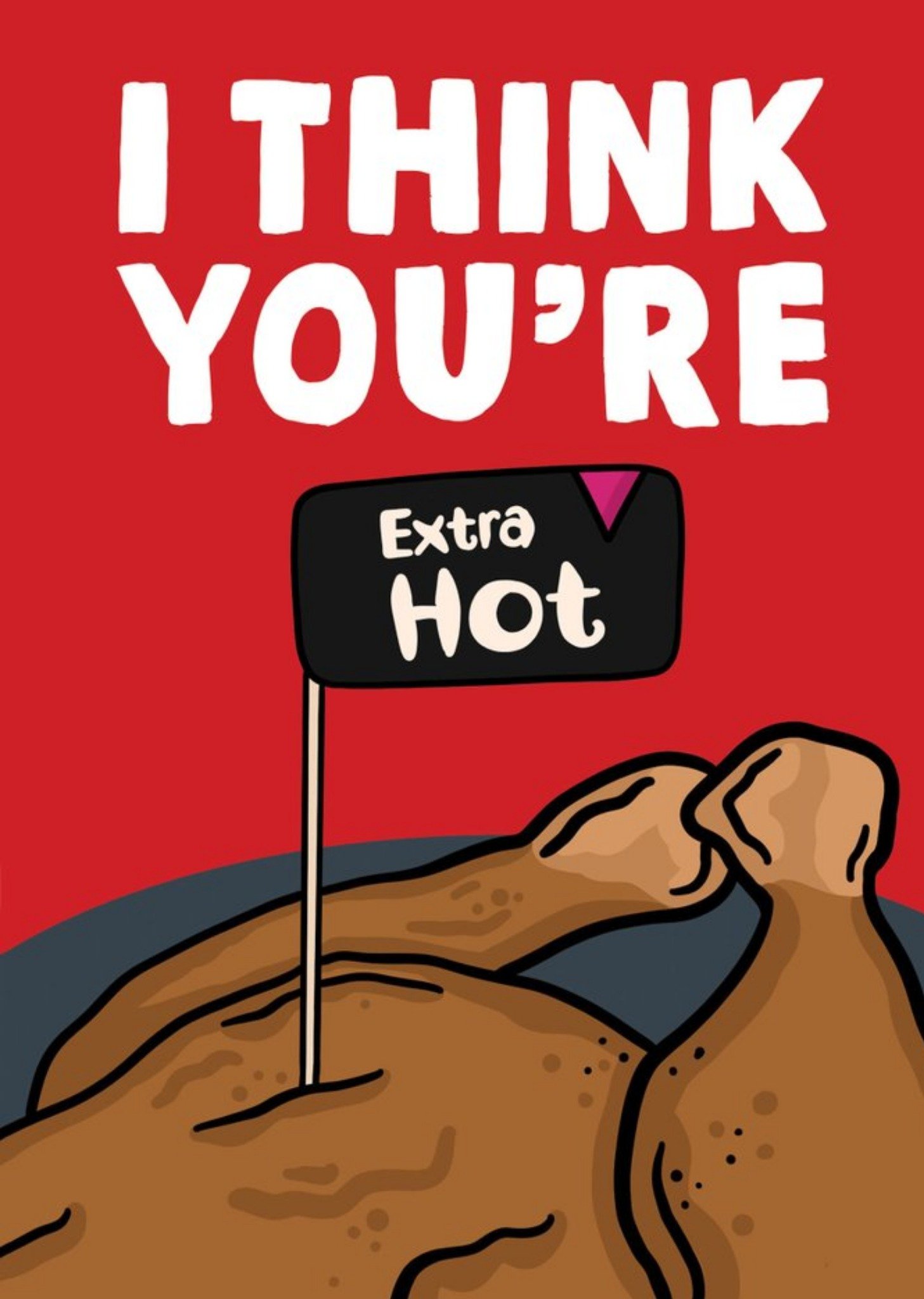 Moonpig Funny Chicken I Think You're Extra Hot Valentine's Day Card, Large