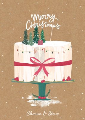 Christmas Cake Personalised Greetings Card
