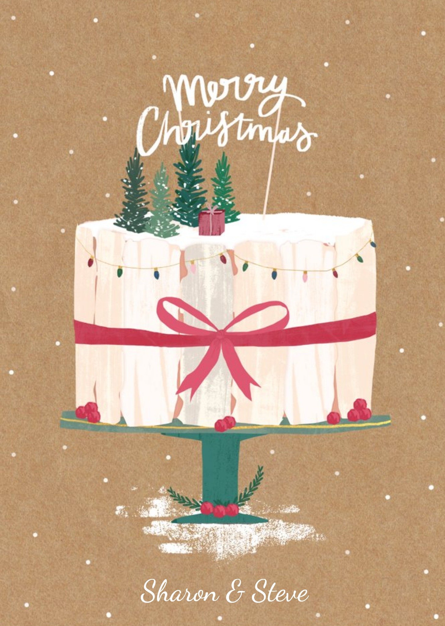 Moonpig Christmas Cake Personalised Greetings Card Ecard