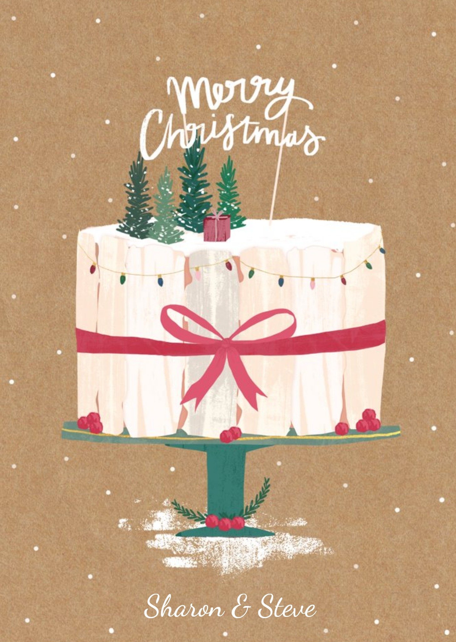 Christmas Cake Personalised Greetings Card Ecard