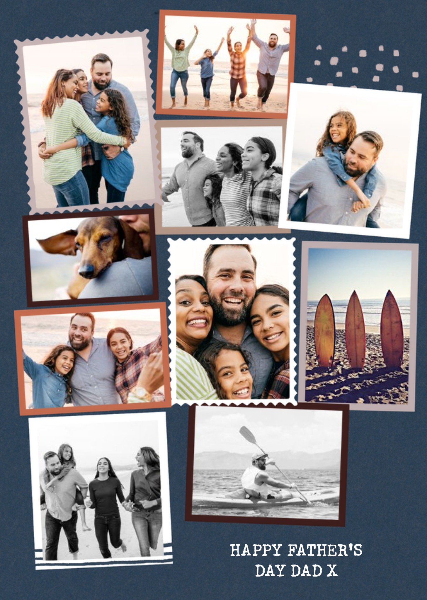 Modern Ten Photo Upload Collage Dad Father's Day Card Ecard