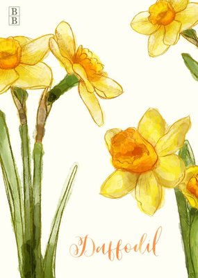 Bright Yellow Daffodil Flowers Personalised Card
