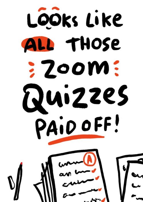 Funny Zoom Quizzes Exam Congratulations Card