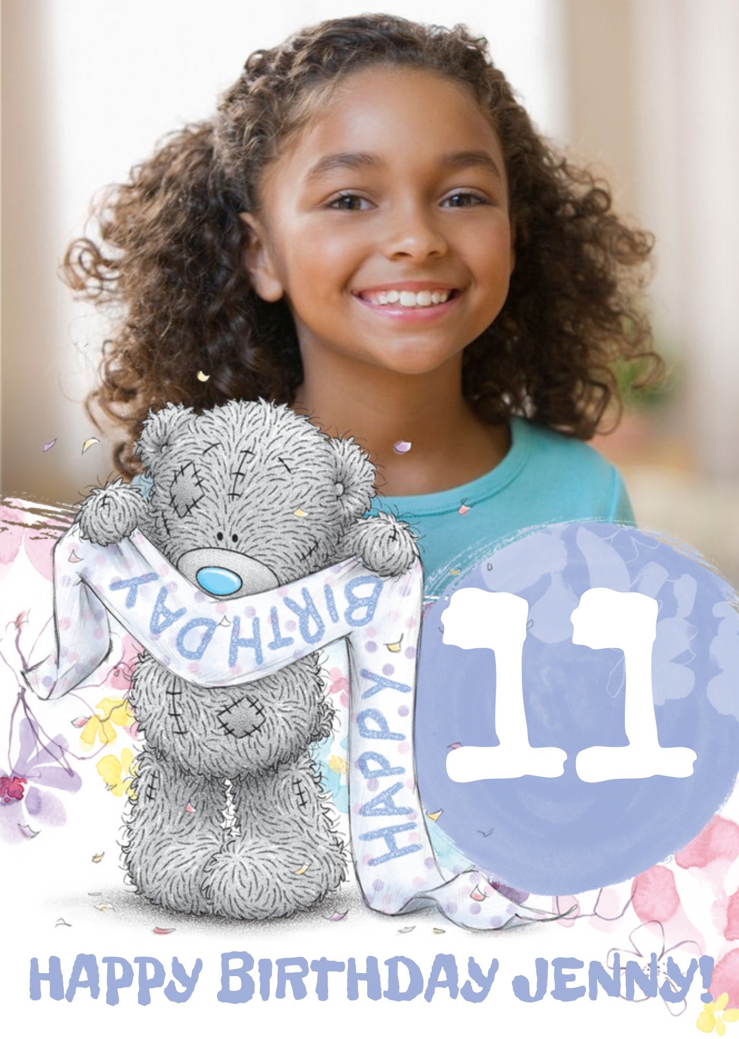 Me To You Cute Tatty Teddy 11Th Birthday Photo Upload Card, Large