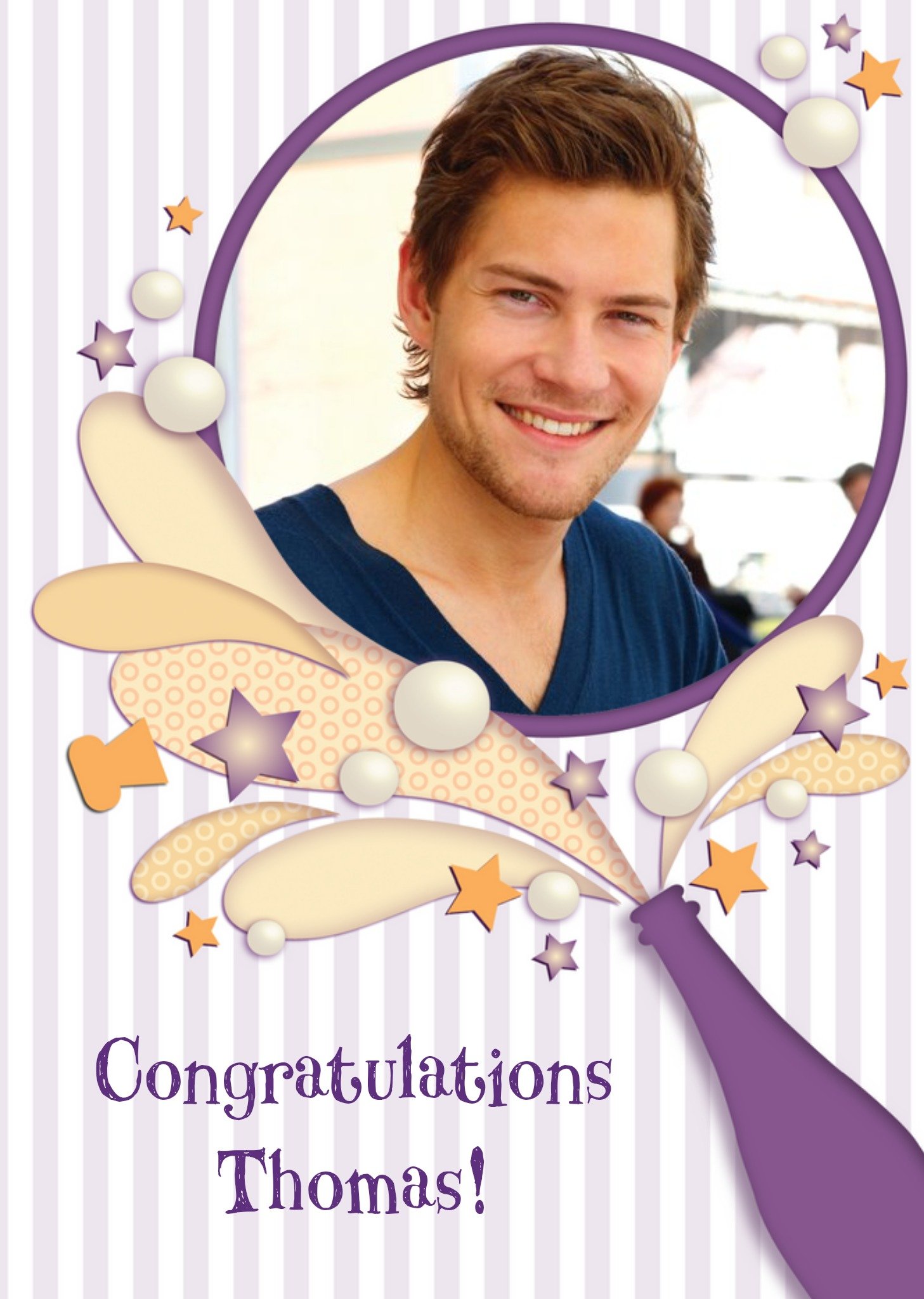 Bubbling Champagne Congratulations Photo Card Ecard