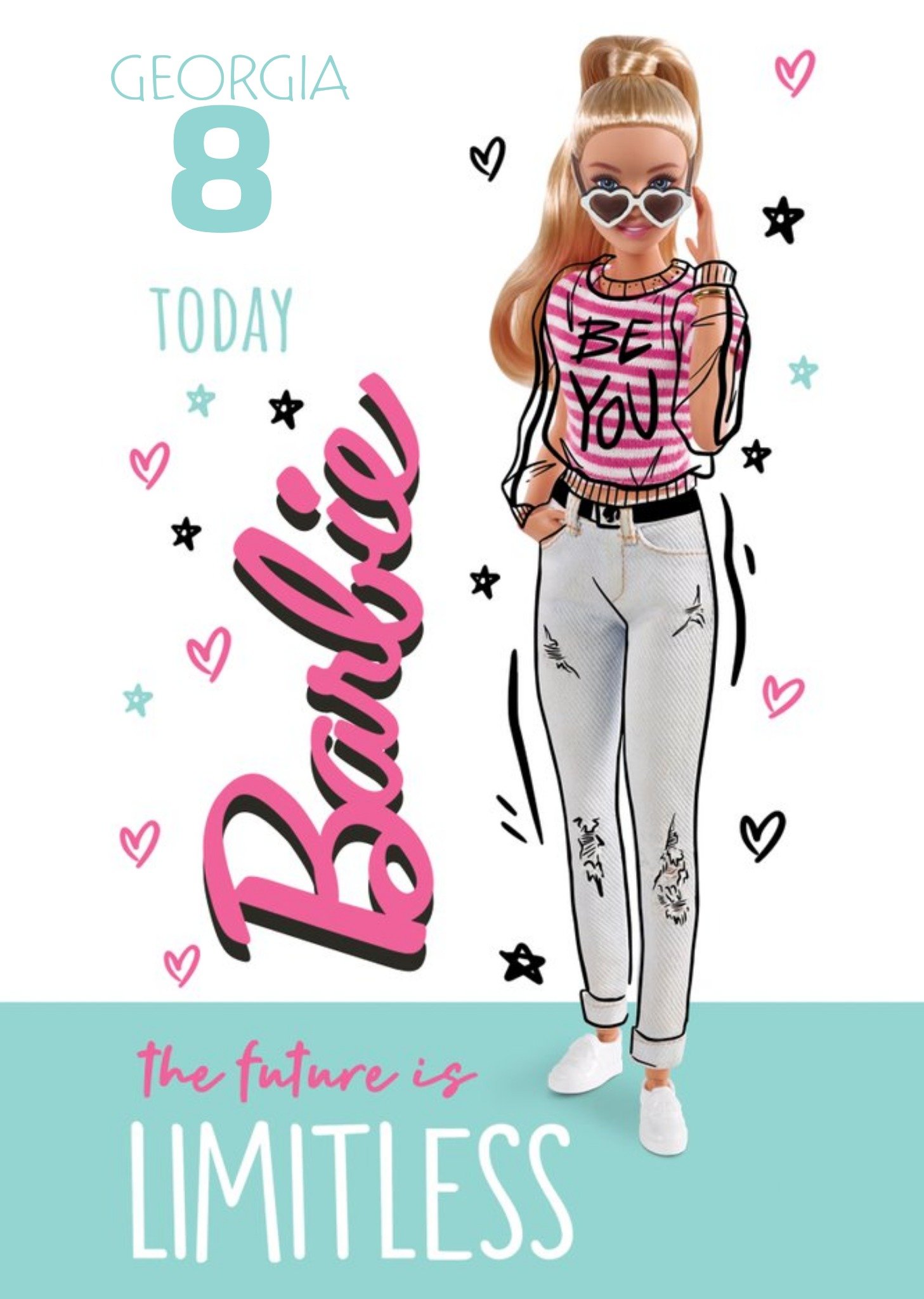 Barbie the Future Is Limitless 8th Birthday Card Ecard