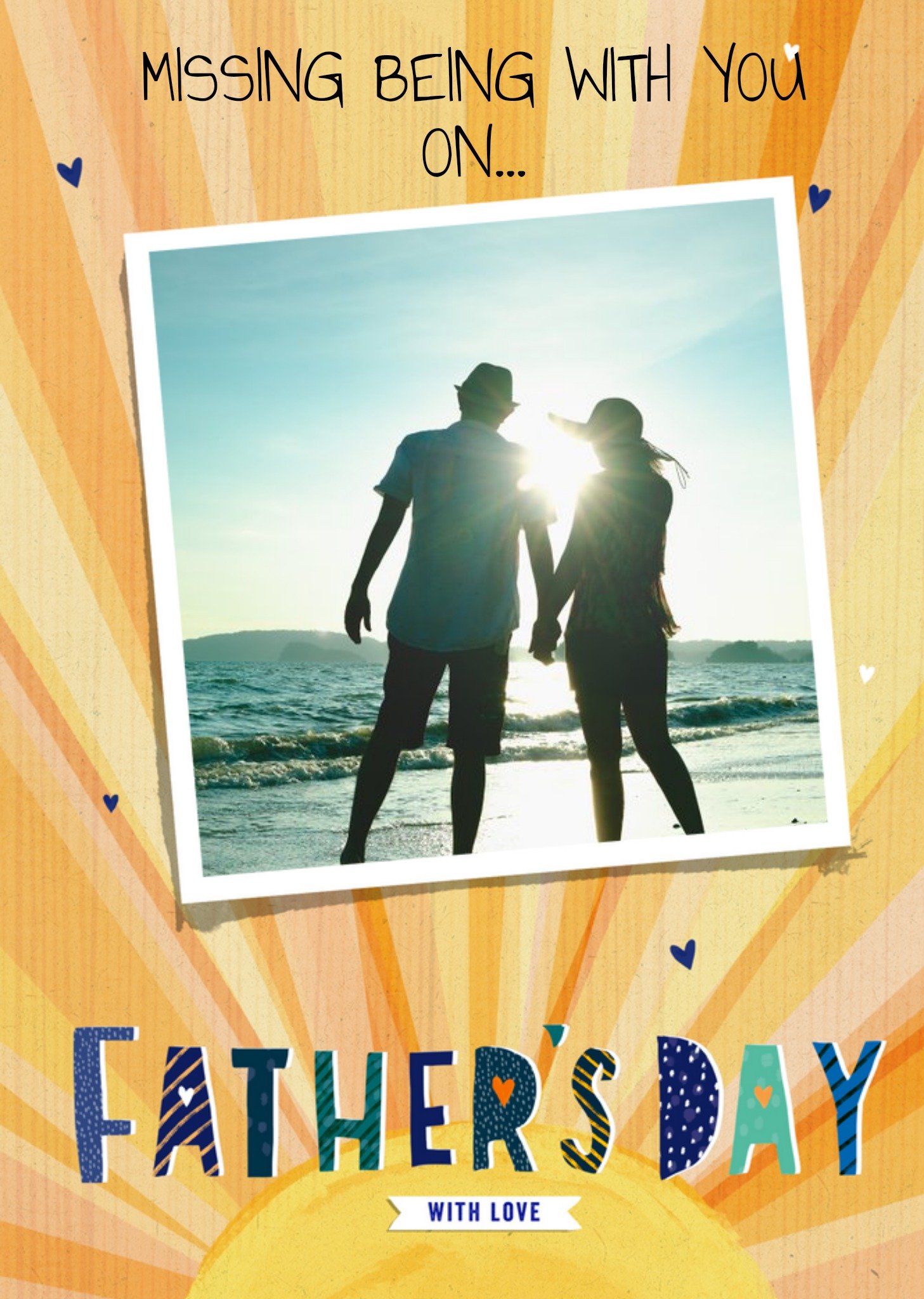 Illustrated Sunshine Missing Being With You On Father's Day Photo Upload Card Ecard