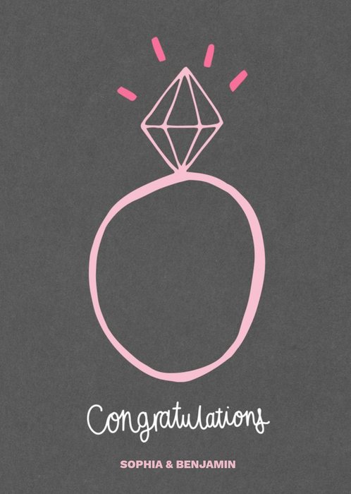 Congratulations Engagement Rock Personalised Card