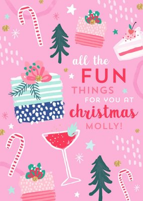 Fun Things At Christmas Candy Cane Card